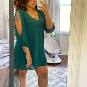 Lulus sheet lined slit sleeve swing dress